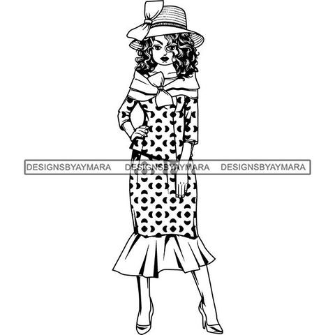 Afro Classy Lola Church Lady Glamour .SVG Clipart Vector Cutting Files For Circuit Silhouette Cricut and More!