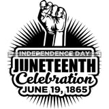 June 19 Juneteenth Emancipation Freedom Holiday African American History  SVG PNG JPG Vector Cutting Files