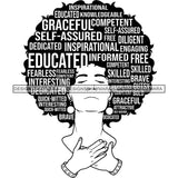 Afro Strong Woman Praying Independent Proud Roots Hair Life Quotes SVG Cutting Files