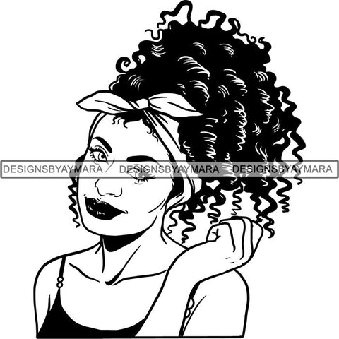 Beautiful Woman Turban Head Wrap Hairstyle SVG Files For Cutting and More!