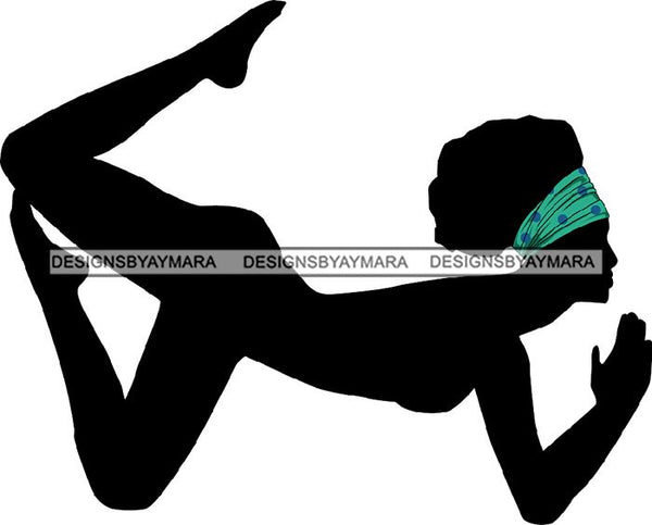 Afro Woman Silhouette Doing Yoga Meditating Relax Meditate .SVG Cutting Files For Silhouette Cricut and More!