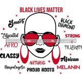 Afro Lola Boss Lady Black Lives Matter Quotes Dope Diva Glamour Wearing Glasses Accesories .SVG Cut Files