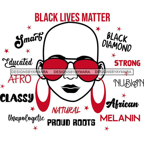 Afro Lola Boss Lady Black Lives Matter Quotes Dope Diva Glamour Wearing Glasses Accesories .SVG Cut Files