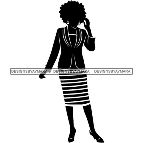 Afro Classy Church Lady Silhouette Glamour Beautiful Model SVG Files For Cutting and More!