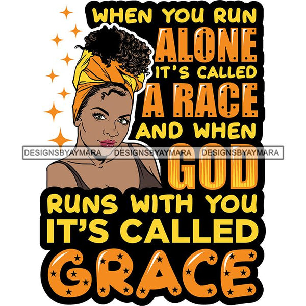 Afro Black Proud Woman Lord God Quotes SVG Cutting Files For Silhouette Cricut and More