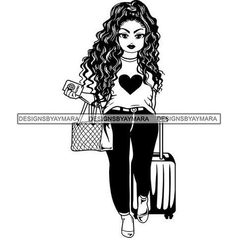 Lola Travel Vacation Getaway Black Proud Woman Traveling .SVG Cutting Files For Silhouette and Cricut and More!