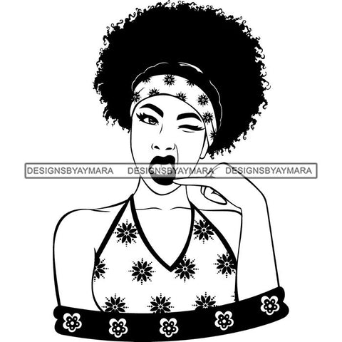 Afro Nubian Melanin Popping Kinky Hair Beautiful African American Woman SVG Cutting Files