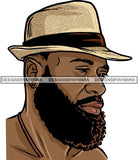 Attractive Black Man Bearded Hipster Model Fashion Male Guy Hombre Masculino Guapo Stylish Close-up Sexy Macho Manly SVG Files For Cutting
