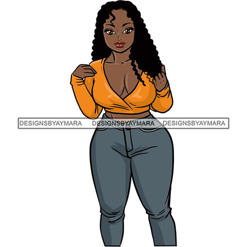 Afro Thick Thigh Big Eyes Woman Sassy Exotic Curvy Goddess .SVG Cutting Files For Silhouette and Cricut and More!