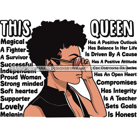 Afro Woman This Queen Quotes SVG Files For Cutting and More!