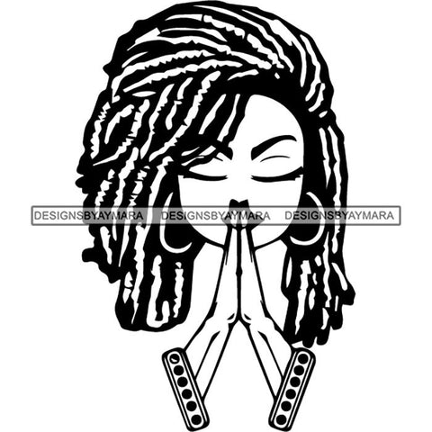 Afro Lola Praying Begging Asking God Lord Faith Strength .SVG Vector Clipart Cutting Files For Silhouette Cricut and More!