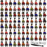 Special Bundle 84 Afro Woman Fashion Girl Squatting Position SVG Cutting Files For Silhouette Cricut and More!