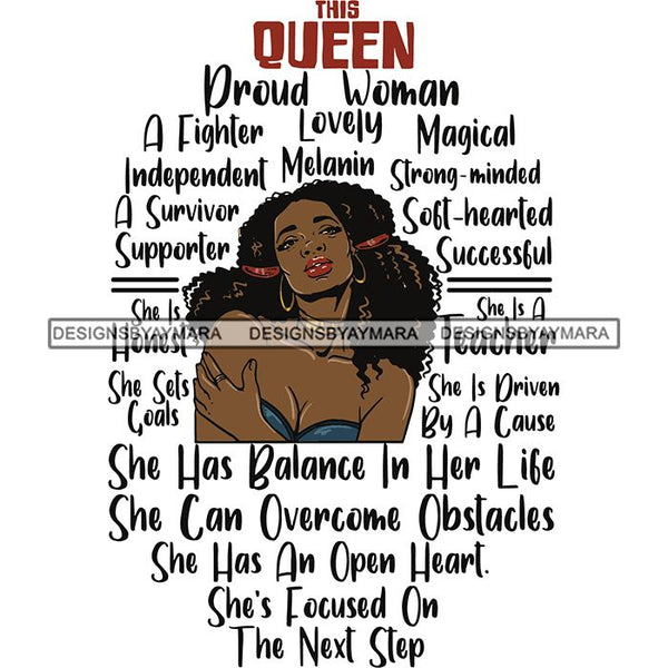 Afro Woman This Queen Quotes SVG Files For Cutting and More!