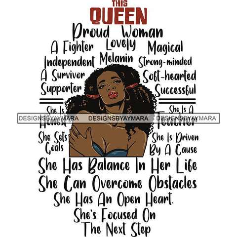 Afro Woman This Queen Quotes SVG Files For Cutting and More!