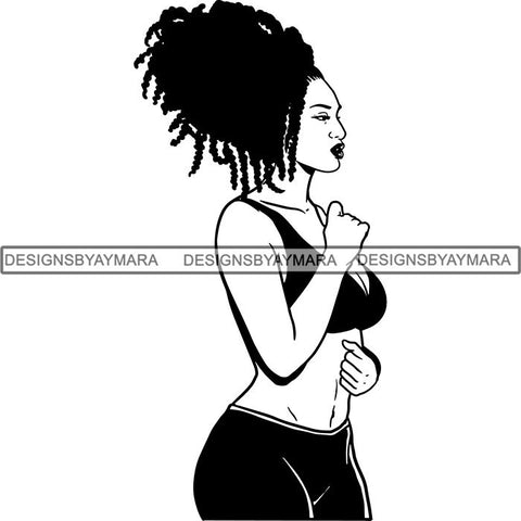 Afro Independent Successful Woman SVG Cutting Files For Silhouette Cricut and More