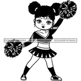 Afro Cheerleader Woman SVG Cutting Files For Silhouette Cricut and More