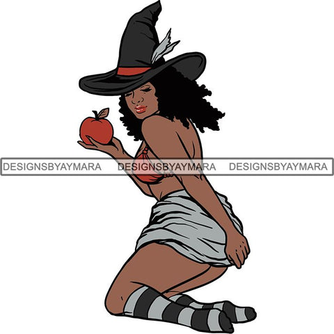 Afro Sexy Witches Halloween SVG Cutting Files For Silhouette Cricut and More