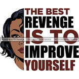 Afro Woman Half Face Life Quotes SVG Cutting Files For Silhouette and Cricut and More!