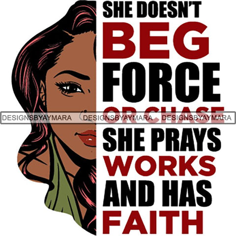 Afro Woman Half Face Life Quotes SVG Cutting Files For Silhouette and Cricut and More!