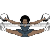 Afro Cheerleader Woman SVG Cutting Files For Silhouette Cricut and More