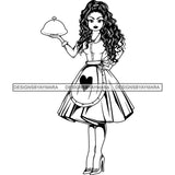 Afro Chef Lola Cooker Cooking Culinary Profession .SVG Clipart Vector Cutting Files For Circuit Silhouette Cricut and More!