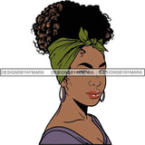 Afro Woman SVG Turban Head Wrap Cutting Files For Silhouette Cricut and More