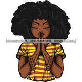 Afro Lola Praying God Lord Prayers In God We Trust .SVG Clipart Cutting Files For Silhouette and Cricut and More!