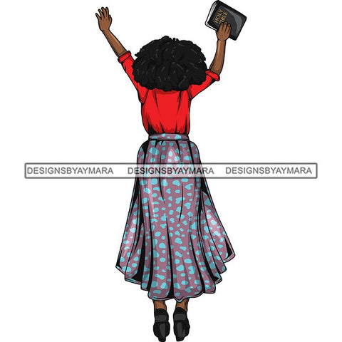Afro Lola Praying Begging Asking God Lord Faith Strength .SVG Vector Clipart Cutting Files For Silhouette Cricut and More!