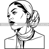 Afro Woman SVG Turban Head Wrap Cutting Files For Silhouette Cricut and More