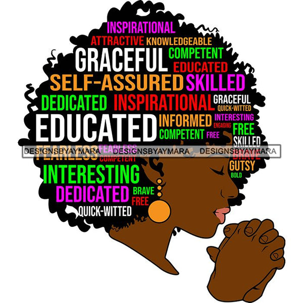 Afro Succesful Woman Hair Quotes Black Lives Matter Proud Roots Nubian Melanin SVG Cut Files