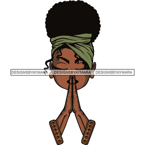 Afro Lola Praying Begging Asking God Lord Faith Strength .SVG Vector Clipart Cutting Files For Silhouette Cricut and More!