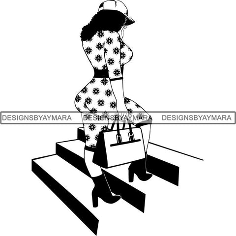 Beautiful Afro Woman Unique Designs In Black and White SVG Cutting Files For Silhouette Cricut and More