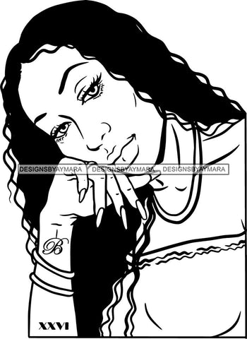 Ghetto Woman Face American Gangster Urban Swag Hip Hop Girl .SVG Cutting Files For Silhouette Cricut and More!