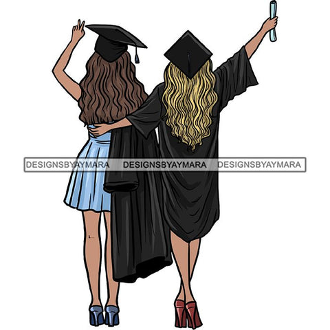 Graduation Achievement Hard Work Diploma Success Robe Cap Certificate College SVG Cutting Files