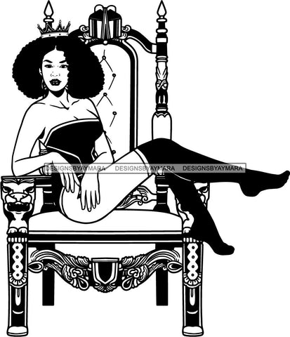 Afro Queen Goddess Melanin Nubian Glamour .SVG Cutting Files For Silhouette and Cricut