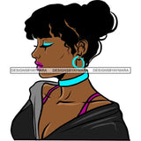Ebony Afro Woman Nubian Melanin Brown Skin Makeup Model Glasses Accesories SVG Cut Files