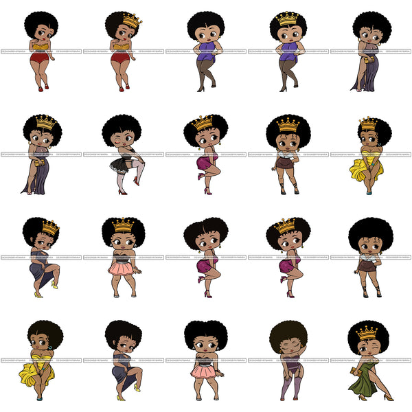 HUGE MEGA BUNDLE 1297 SVG Layered Vector Designs Afro Woman African American Women Melanin Nubian Black Girl Magic SVG PNG JPG Cutting Files For Silhouette Cricut and More