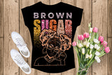 Brown Sugar Melanin Woman Sparkles African American Female Nubian Designs For T-Shirts Sublimation Print Cut Cutting SVG PNG JPG Vector Files