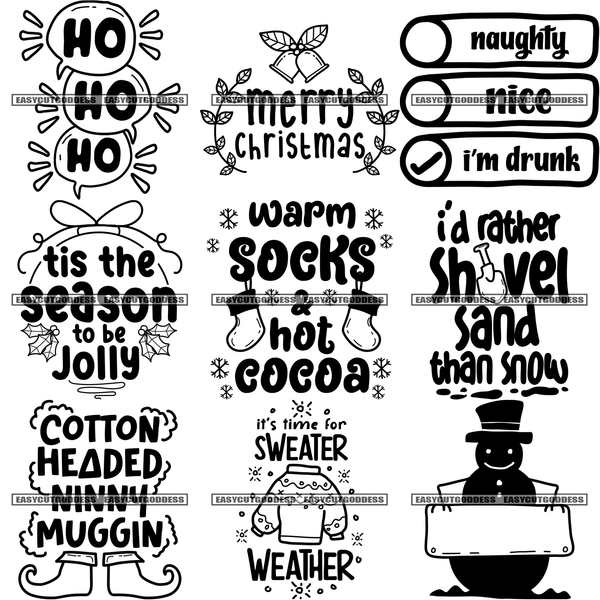 CHRISTMAS MEGA BUNDLE 54 Designs Christmas svg Winter svg Holidays svg Cut Files Cricut Silhouette