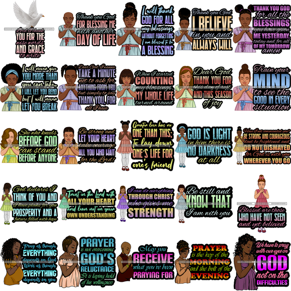 Mega Bundle 150 Christian Designs God Lord Quotes Bible Verse Holly Worship Positive Quotes Designs For Sublimation Cutting Files SVG Layered Designs PNG JPG Cricut Silhouette