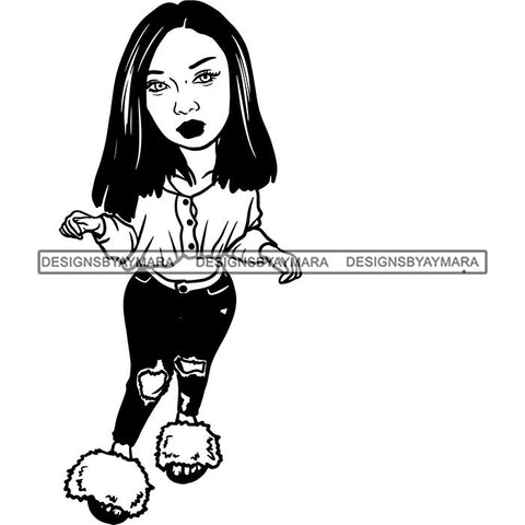 Fashion Woman Model Posing Summer Outfit Vogue Goddess Glamour Trendy Clothing Vector SVG Cutting Files