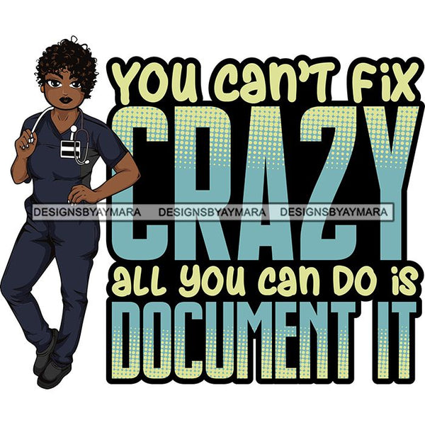 Afro Lola Nurse Medical Occupation SVG Cutting Files For Cricut Silhouette and More