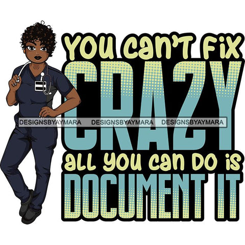 Afro Lola Nurse Medical Occupation SVG Cutting Files For Cricut Silhouette and More