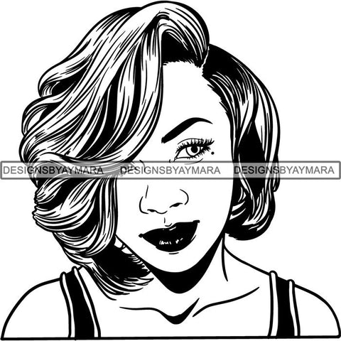 Beautiful Afro Woman Unique Designs In Black and White SVG Cutting Files For Silhouette Cricut and More