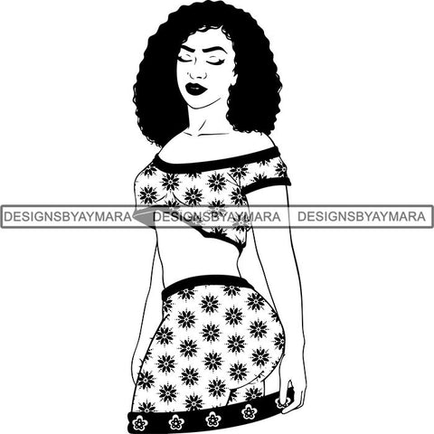 Afro Independent Successful Woman SVG Cutting Files For Silhouette Cricut and More