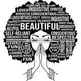 Afro Woman Praying Hair Quotes Educated Smart Queen SVG Cutting Vector Files Cricut Silhouette Best Price!