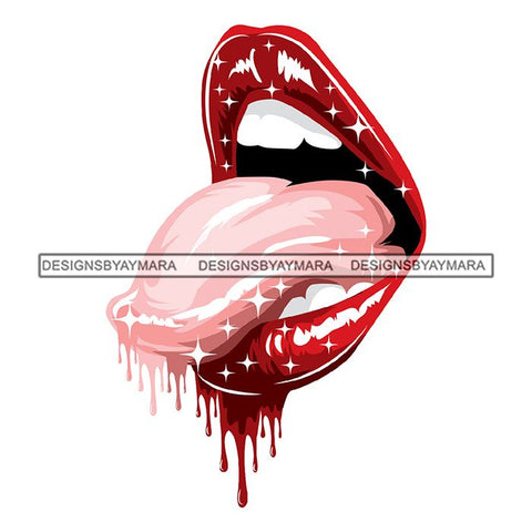 Sensual Lips Mouth Dripping Blood Erotic Goddess Exotic Labios Sensuales Exoticos SVG Cutting Files.