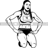 Afro Black Woman Runner Athletic Sport .SVG Cutting File For Silhouette and Cricut