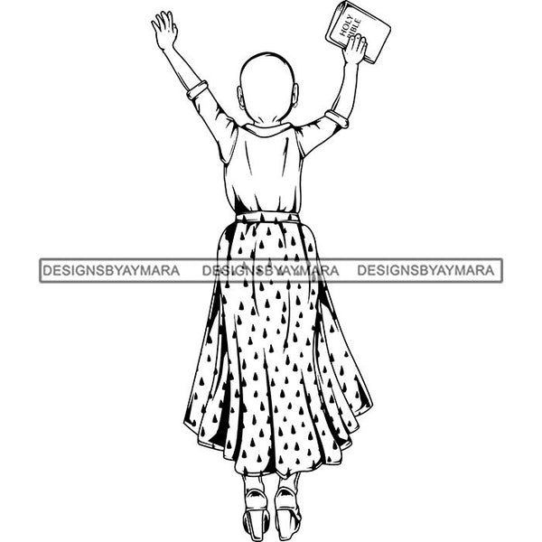 Afro Lola Praying Begging Asking God Lord Faith Strength .SVG Vector Clipart Cutting Files For Silhouette Cricut and More!