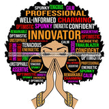 Afro Woman Praying Hair Life Quotes Strong Independent Educated Melanin SVG Cutting Files